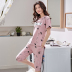 Bộ đồ ngủ nữ mùa hè cotton ngắn tay Hàn Quốc bộ đồ hai mảnh rời quần tây mùa hè Bộ đồ ngủ cotton nữ dịch vụ tại nhà đầm ngủ đẹp Giống cái