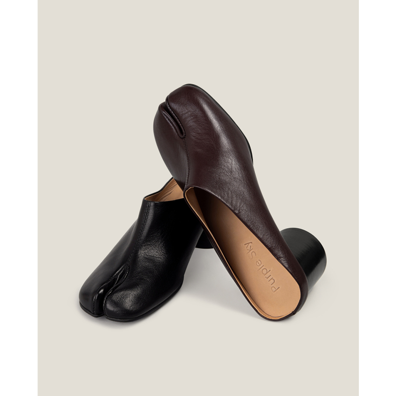 [Shoemaker Queen × Town Store Black Label] Washed Vintage Tabi Split-Toe High-Heeled Pig's Trotters Shoes Mule Half-Slipper