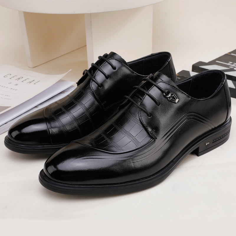 Italian leather shoes male British wind presses soft soles with Derby shoes 2021 new business dress shoes