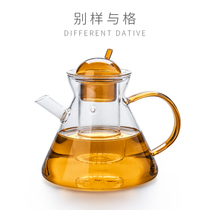 High temperature resistant bubble teapot glass kung fu tea set set household single pot filter tea water separation red and green tea brewers