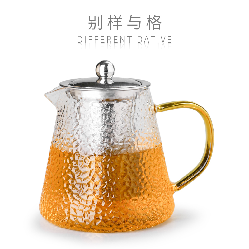Heavy household teapot glass hammer kettle cooking tea tolerant tea set filter teapot