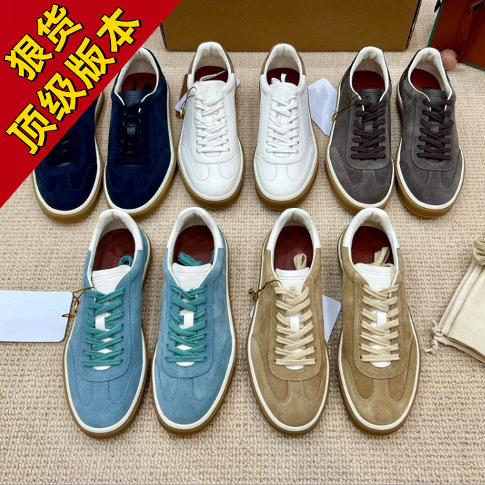 Lp German Training Shoes for Men, Genuine Leather, Old Money Style, 2026 New Model, Casual Sneakers for Couples, Women's Thick-Soled Height-Increasing Business White Shoes