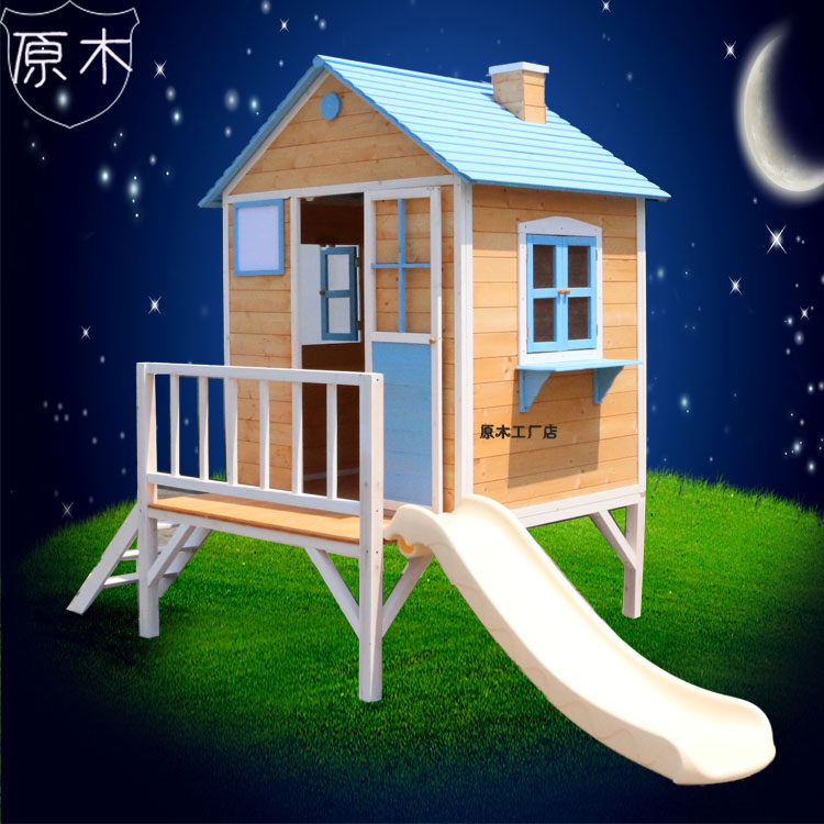 Children's wooden house Outdoor tent Puzzle Large Toy Kindergarten Playground Tree House Containing Cabinet Wood Game House