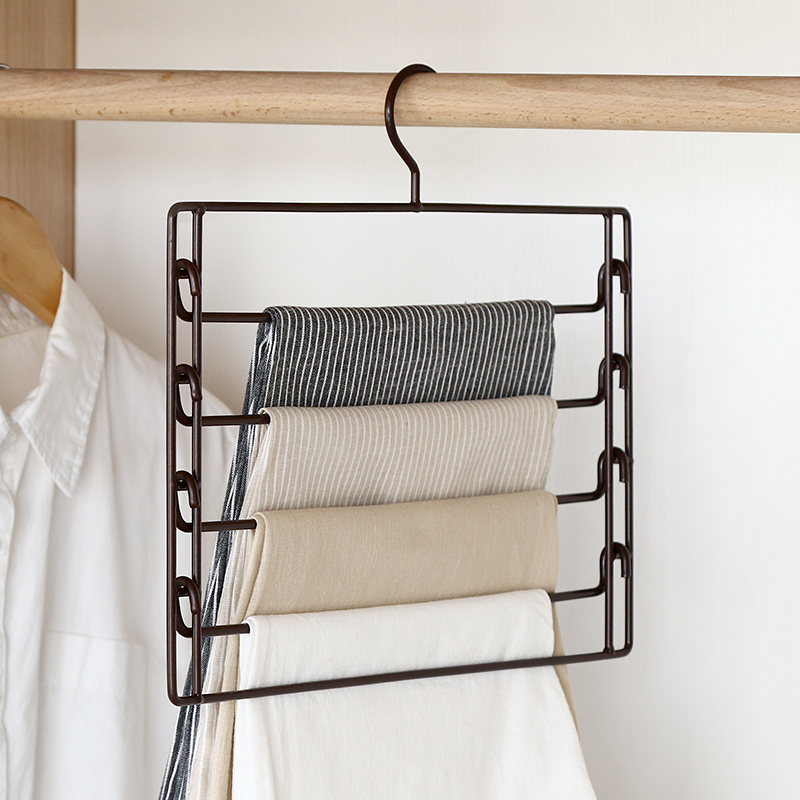 2 Multi-functional multi-layer pants rack hanging pants hanger trouser clip wardrobe storage pants rack pants clip