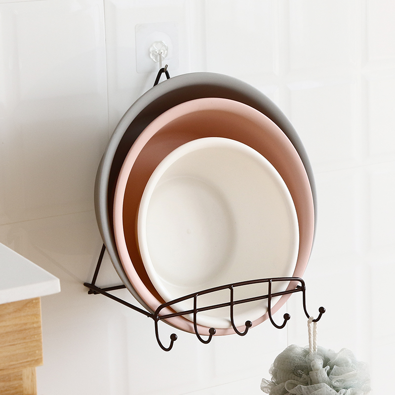 Hole-free raspberry hook washbasin rack Powder room bathroom toilet wall hanging shelf Storage suction cup basin rack