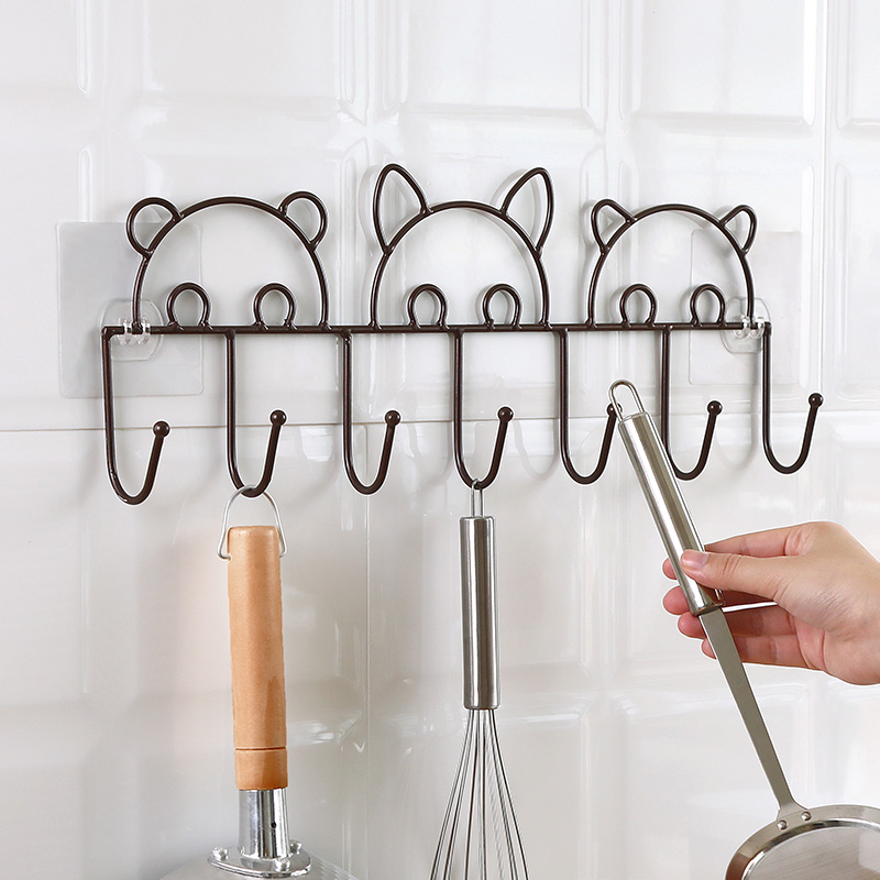 Powerful adhesive door rear hook wall No-mark nail-free adhesive hook wall-mounted hanger bathroom wall free of perforated shelf