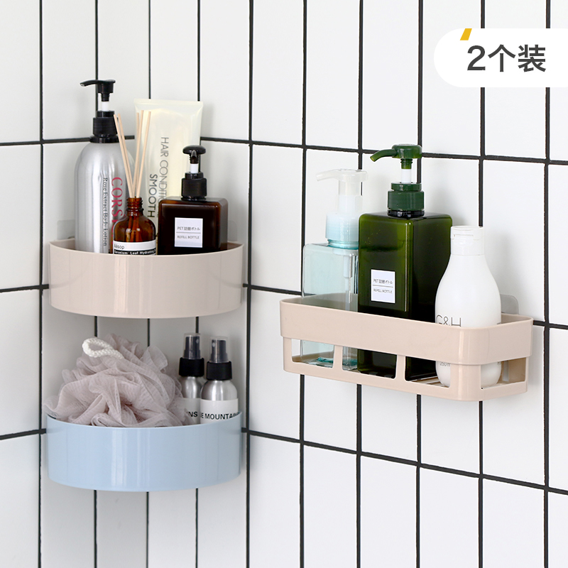 Bathroom shelf Hole-free powder room Wall-mounted storage cabinet Corner basket triangle shelf Kitchen shelf