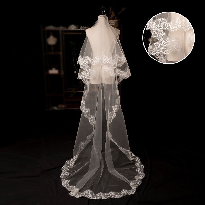[Factory Direct Sales, Buy More at Wholesale Price] Bride's Wedding Photography European and American Retro Wedding Party Veil