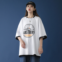 Summer Mens Short Sleeve T-shirt 2021 Days Loose Joker Simple Half Sleeve Top Cotton Round Neck Casual Couple Swear