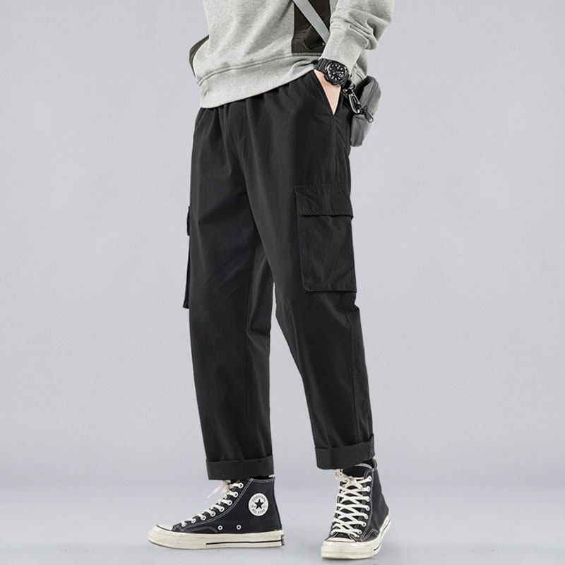 Fall pants men's hundred-and-haven broad legs straight tube wide-legged pants and loose autumn long pants