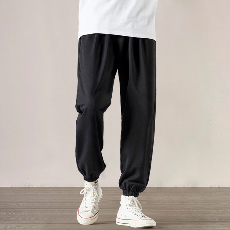 Sweatpants men's spring 2022 new knitted tuckles casual long pants trend versatile spring and autumn loose sweatpants