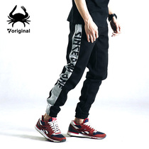 Sports pants mens autumn and winter velvet thickened leg pants couple ins tide brand loose casual leg pants closed guard pants