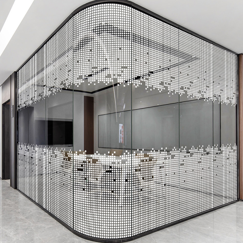 Company office electrostatic film decoration personality mosaic glass door stickers window waist line stickers anti-collision strip customization