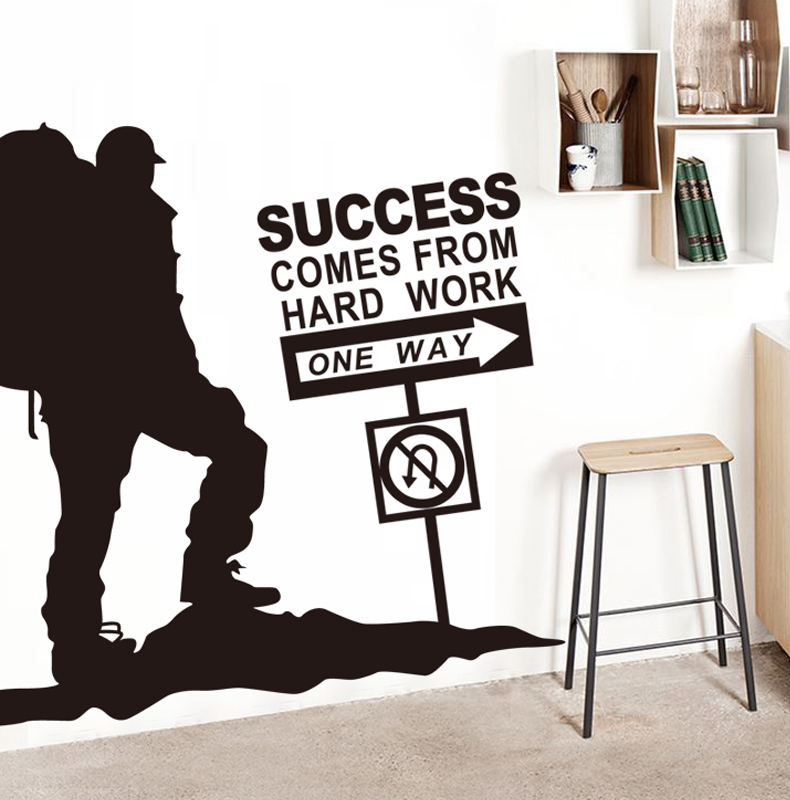 Creative enterprise Company culture Office Inspirational wall stickers Character climbing road sign Signs Decorative stickers