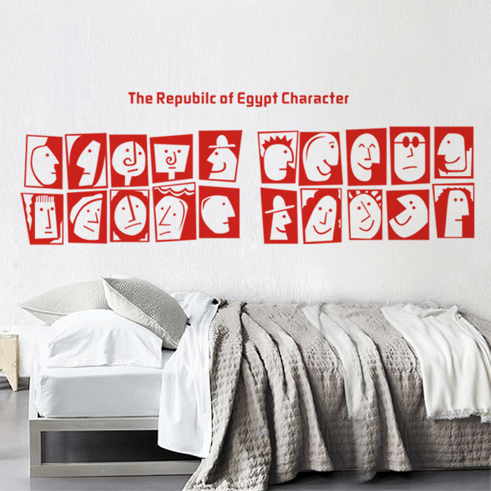 ins black and white head portrait personality decorations wall stickers creative living room bedroom study art self-adhesive wallpaper stickers