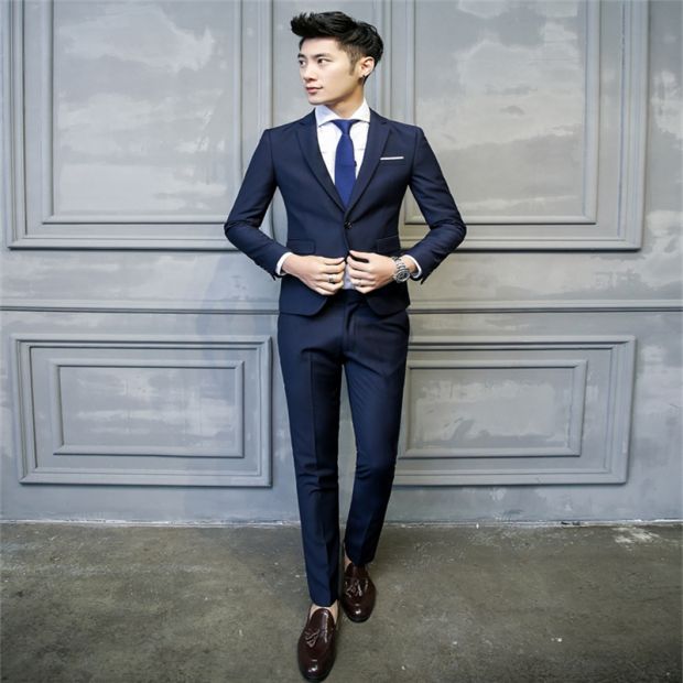 Bộ đồ nam bộ đồ ba mảnh Bộ đồ mùa thu chuyên nghiệp phù hợp với bộ đồ chú rể bộ vest nam trẻ trung