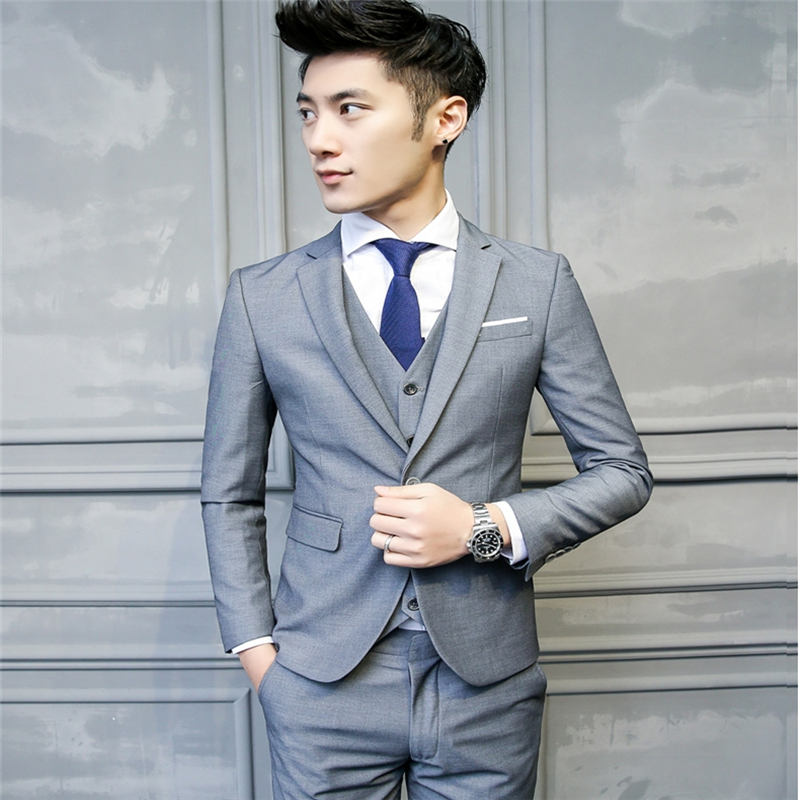Bộ đồ vest nam ba mảnh công sở chuyên nghiệp quần tây nam