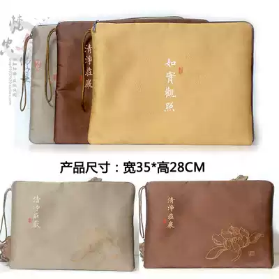 Buddhist scriptures cloth bag book bag large double layer magic treasure bag copy book bag storage sea blue bag high quality