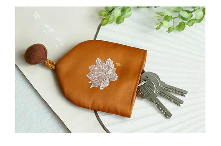 Zen trang trí túi chìa khóa sáng tạo móc khóa kéo trường hợp chính xác may chìa khóa xe ví móc khóa coach