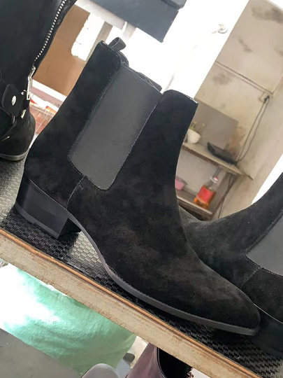 European and American winter CHELSEA BOOT Chelsea boots men's pointed-toe genuine leather British deerskin high-top Martin boots men's trendy