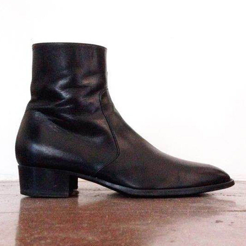 2026 Summer European and American Chelsea Boot Chelsea Boots Men's Leather British Pointed High-Top Martin Boots Trendy 2026 Summer European and American Chelsea Boot Chelsea Boots Men's Leather British Pointed High-Top Martin Boots Trendy