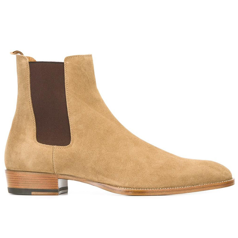 26 Summer Handmade European and American Chelsea Boot Chelsea Boots Men's Genuine Leather Pointed Toe Suede British Martin Short Boots