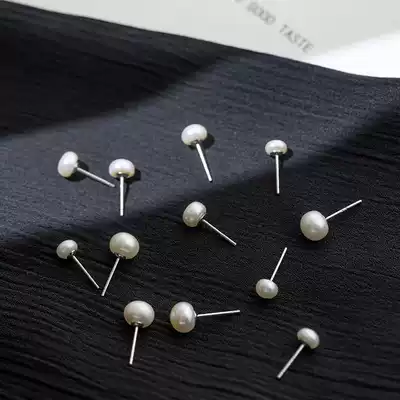 Pure silver natural pearl earrings temperament Net red small explosive earrings 2021 New Tide ear Jewelry earrings women