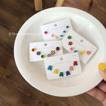 Summer color flower earrings Hyun yf temperament small simple candy-colored flowers new earrings chao xian earrings