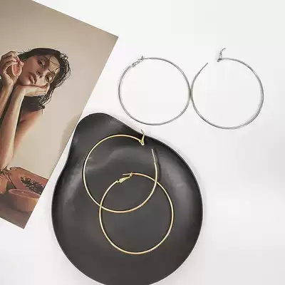 s925 sterling silver needle European and American earrings circle ring style big ear ring ring temperament Korean net red 2020 new trendy female