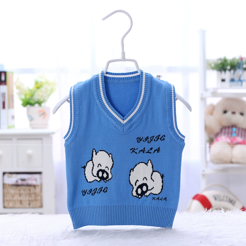 Áo len cho bé mùa xuân và mùa thu len nam bé mặc 0-1-2-3 tuổi bé gái bằng vải cotton đan vest trẻ em