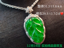 On December 16th the real shot boutique jade ice spicy green leaf pendant is good color and bright green