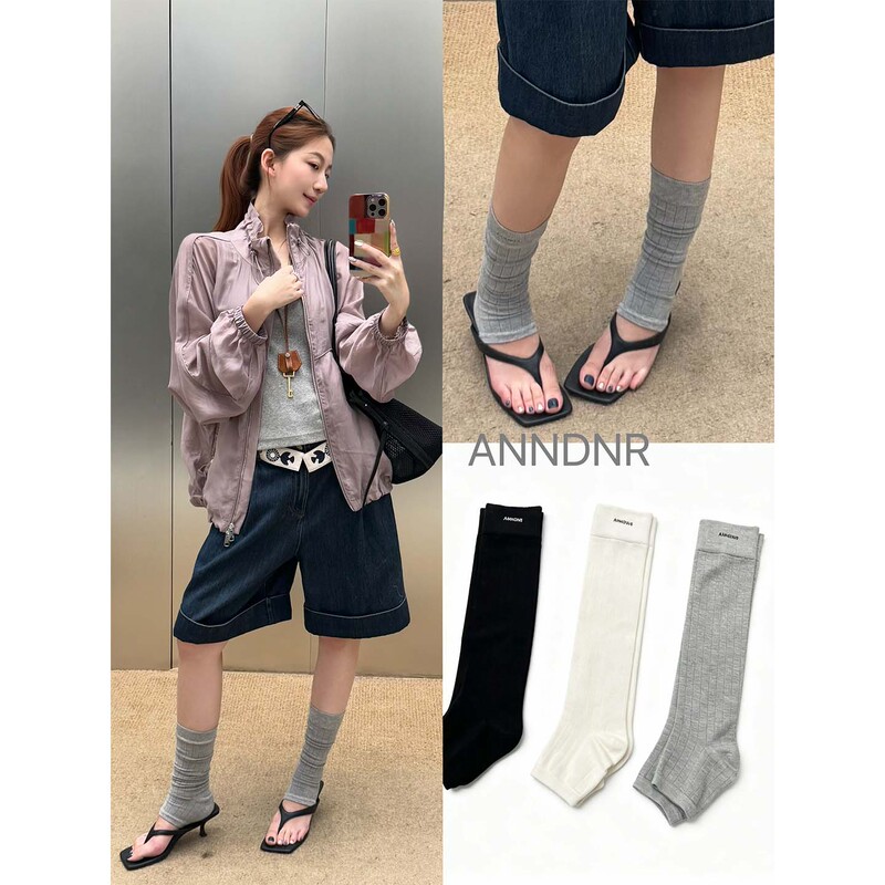 Anndnr Designer Brand 26 New Summer Style Solid Color Sports Trendy Long Socks for Women, Available All Year Round