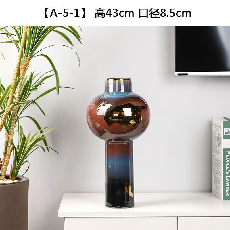 New Chinese style ceramic glaze vase dried flower adornment desktop home sitting room of I and contracted flower arrangement that occupy the home furnishing articles