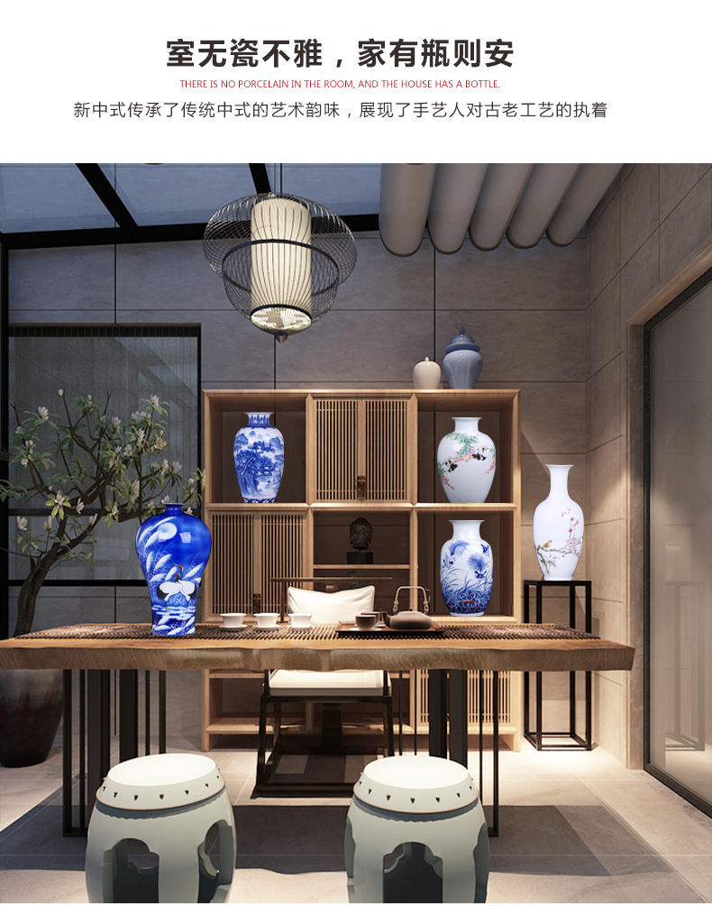 Jingdezhen hand - made ceramic vases, flower arranging furnishing articles of Chinese style vogue to live in rich ancient frame sitting room handicraft ornament