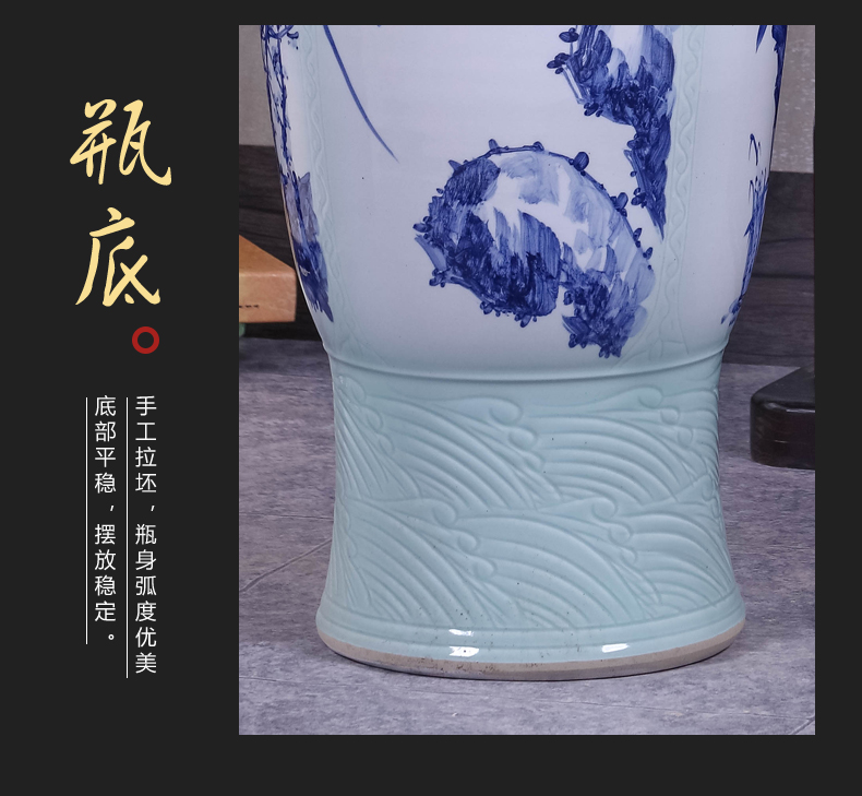 Landing by patterns of jingdezhen ceramics is increasing in the vase Chinese I sitting room place hotel housewarming gift