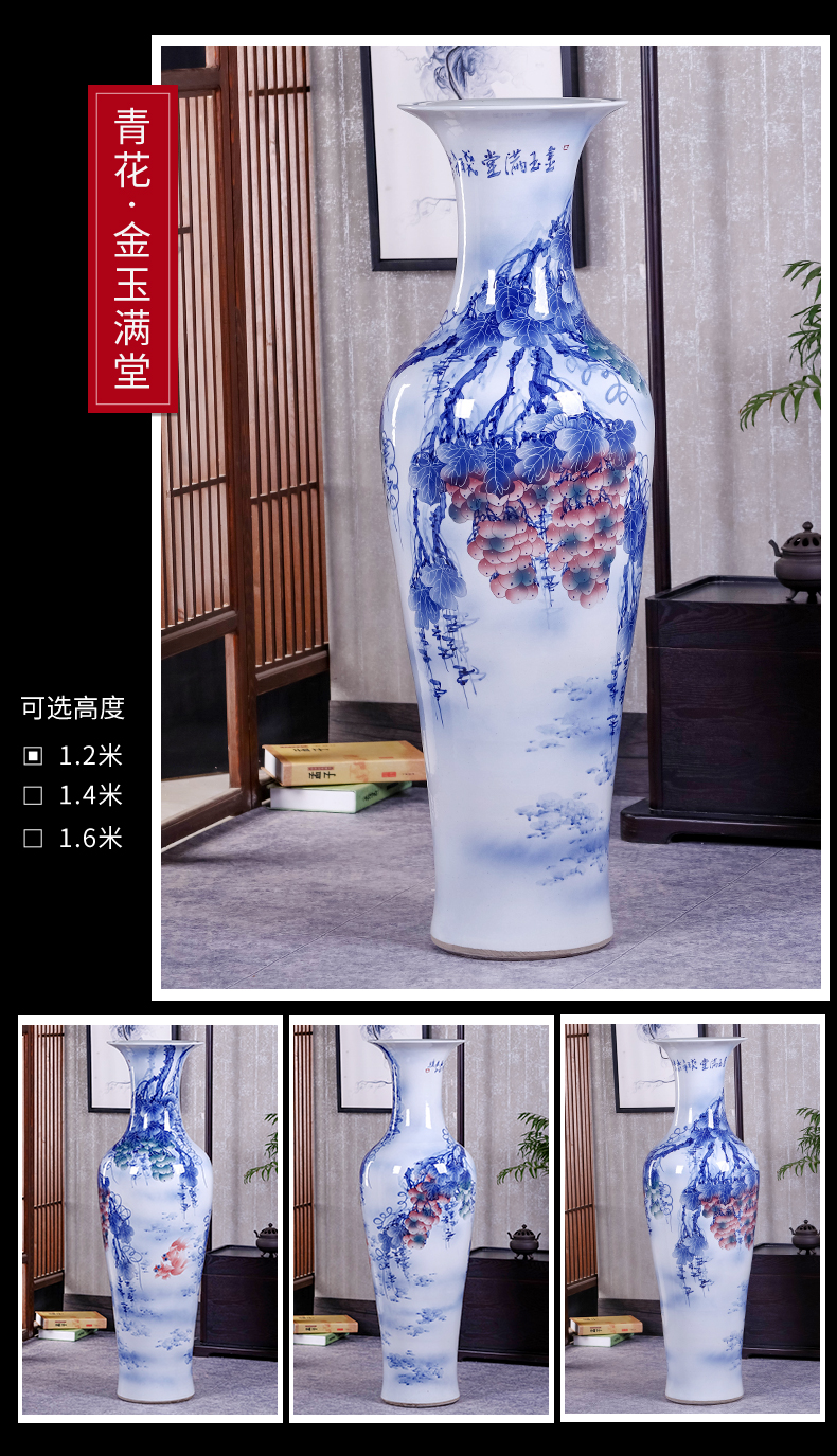 Landing by patterns of jingdezhen ceramics is increasing in the vase Chinese I sitting room place hotel housewarming gift