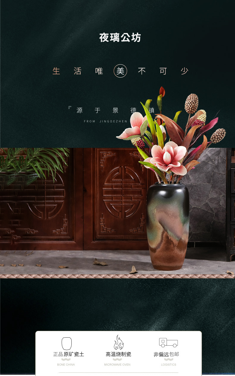 New Chinese style ceramic zen ground vase b&b hotel decorate the sitting room porch TV ark, dry flower arranging flowers is placed