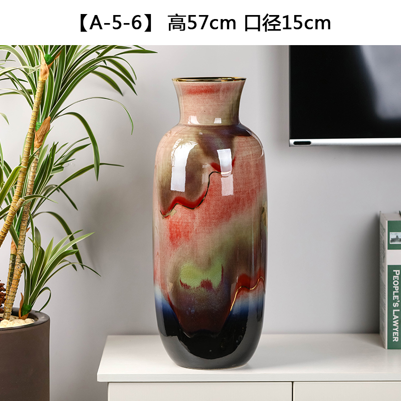 New Chinese style ceramic glaze vase dried flower adornment desktop home sitting room of I and contracted flower arrangement that occupy the home furnishing articles