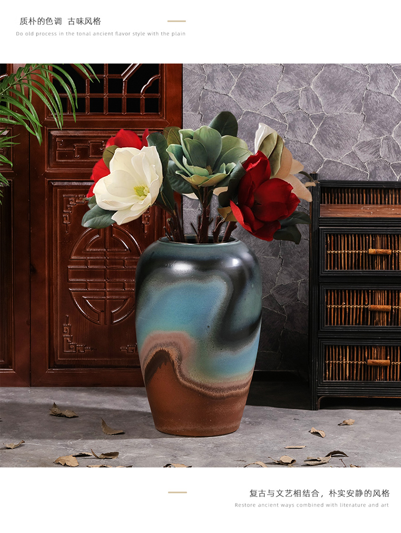 New Chinese style ceramic zen ground vase b&b hotel decorate the sitting room porch TV ark, dry flower arranging flowers is placed