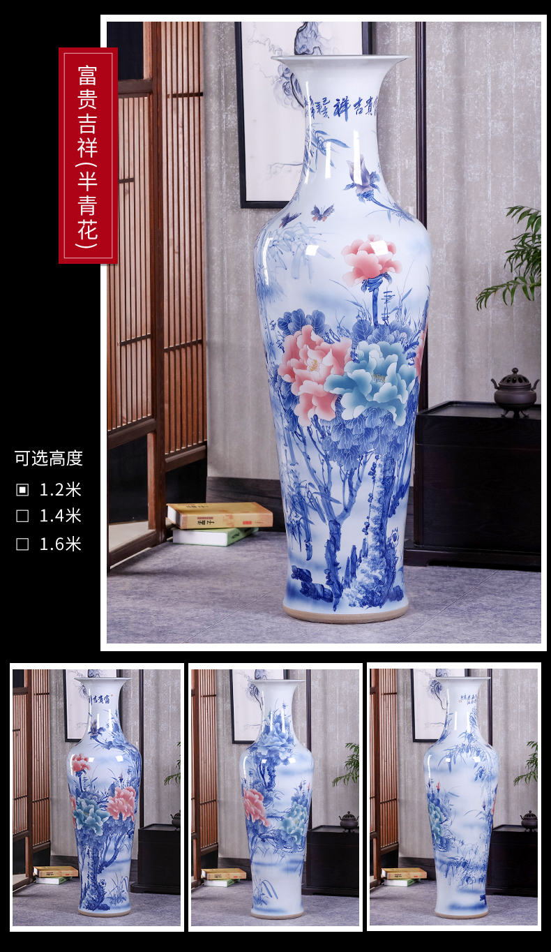 Landing by patterns of jingdezhen ceramics is increasing in the vase Chinese I sitting room place hotel housewarming gift