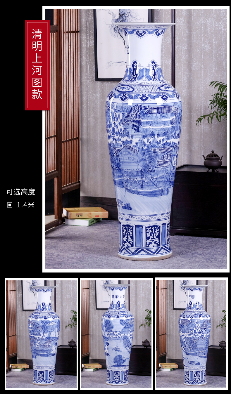 Landing by patterns of jingdezhen ceramics is increasing in the vase Chinese I sitting room place hotel housewarming gift