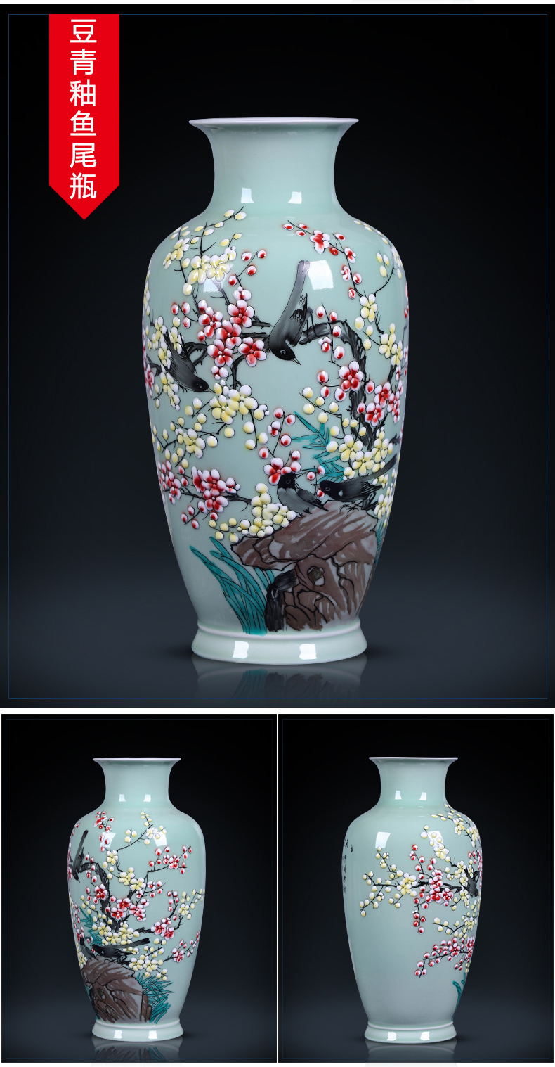 Jingdezhen porcelain hand - made ceramic vase beaming creative household decorates sitting room place pastel porcelain