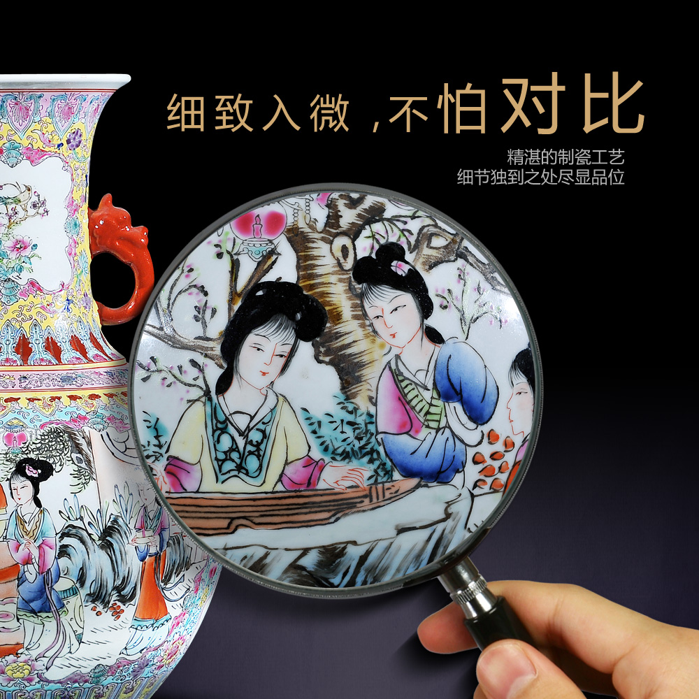 Jingdezhen ceramics furnishing articles antique vase famille rose had Chinese style household desktop sitting room adornment ornament