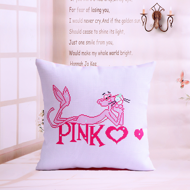 Pink Leopard Cross Stitch Gối Văn phòng Gối Gối Back Eo Pad Xe Đệm Gối Sofa Đệm Gối Core - Công cụ & phụ kiện Cross-stitch tranh thêu chữ thập phú quý cát tường