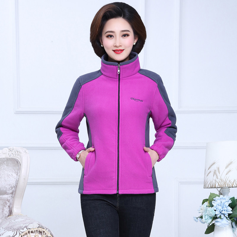 Hawling thick cotton T long sleeve granule coat sweater outdoor sports mom clothed old grab vest