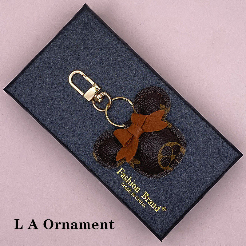 Cute Mickey car key chain pendant net red cartoon simple car key chain ring bag pendant gift female