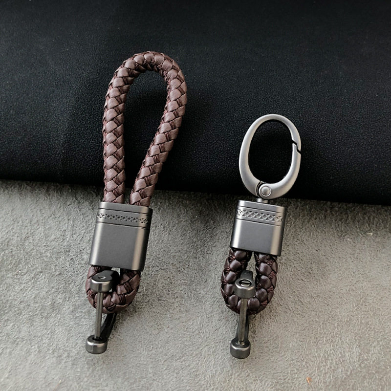 Woven Car Key Pendant Personality Creative Key Chain Waist Hanging Key Button Collar Ring Horseshoe Buckle Big Head Buckle Pendant