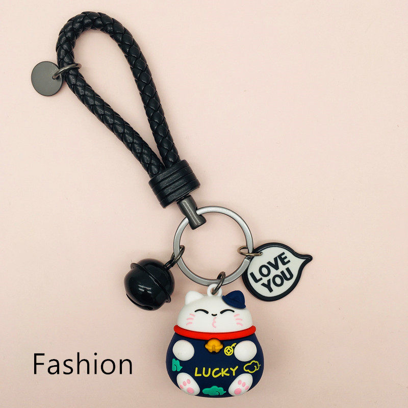 Charme Cat Key Buckle Pendant Couple Cartoon Cute High-end Male Key Chain Ring Pendant Car Key Pendant Woman 