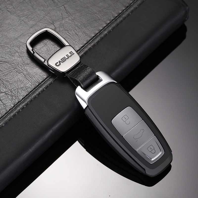 Business men's car keychain pendant high-grade key refining simple atmospheric leather material durable