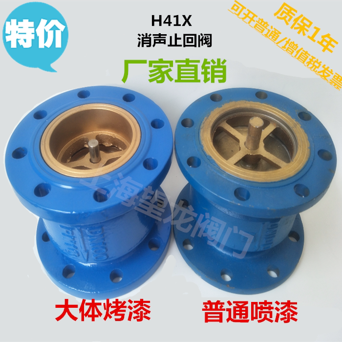 Shanghai Wanglong HC41X-16Q baking lacquered large ductile iron silencing check valve flange